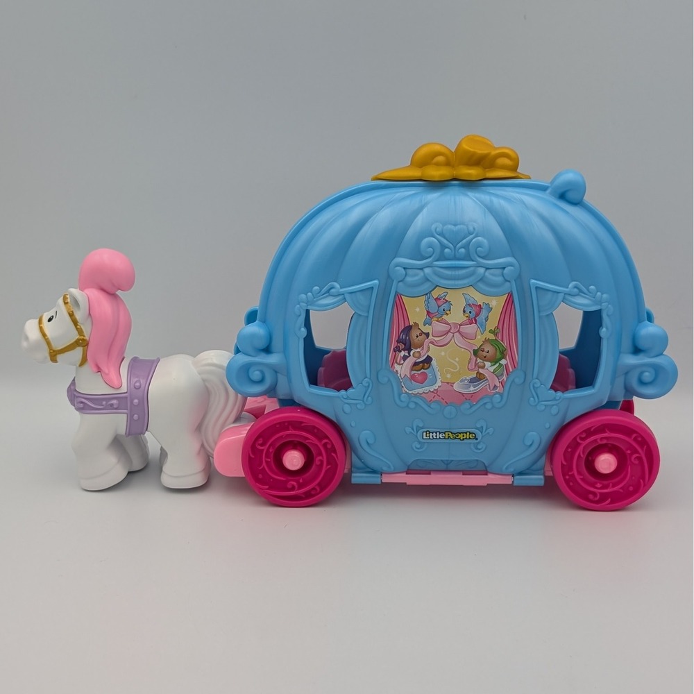 Fisher-Price Little People Cinderella Dancing Carriage Playset Fold Out Floor